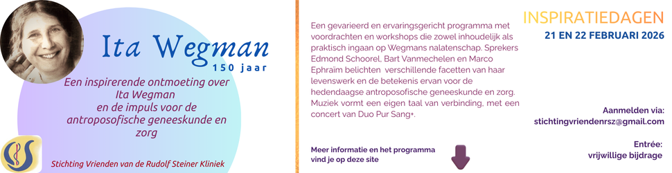 Banner voor Ita Wegman 150 jaar